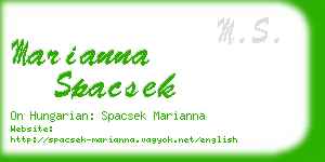 marianna spacsek business card